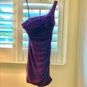 Short Purple Cocktail Style Dress